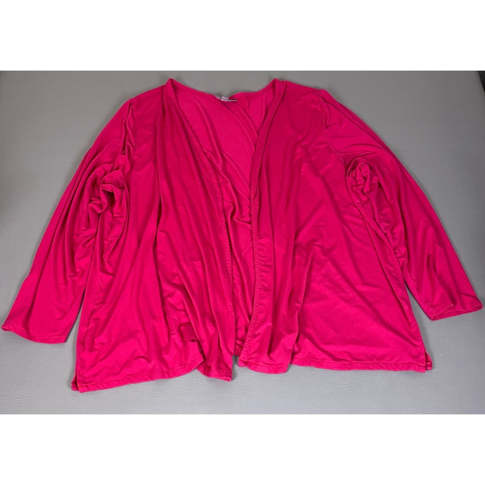 Jessica London Cardigan Sweater Women's Plus Size 30/32 Pink Open Front Rayon **
